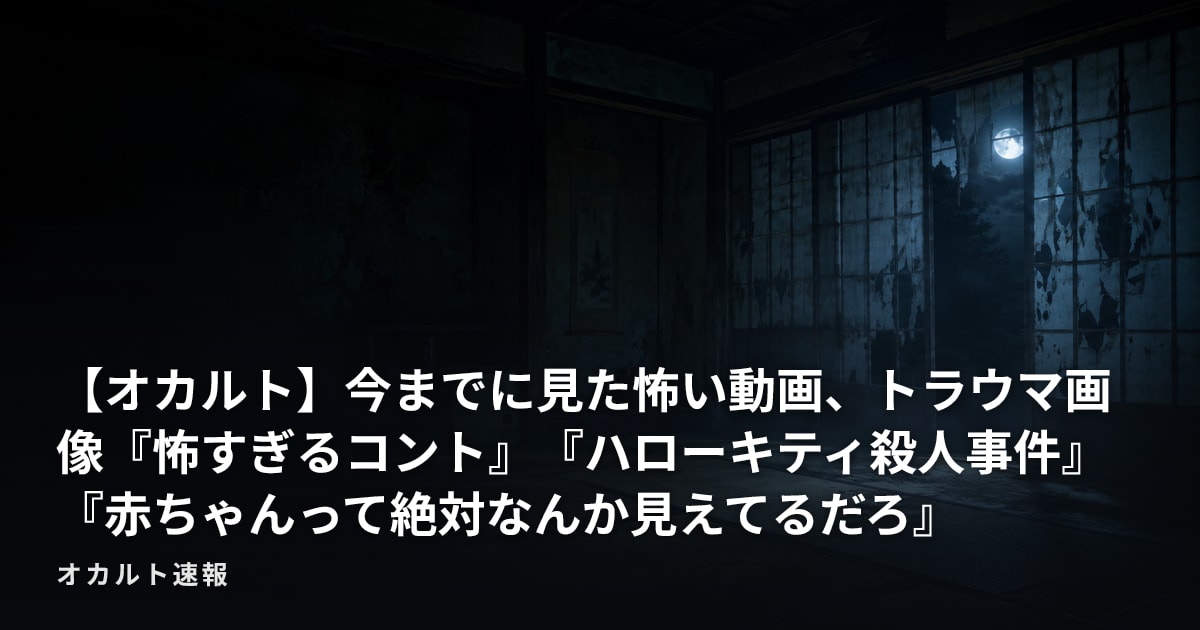 【オカルト】今までに見た怖い動画、トラウマ画像『怖すぎるコント』『ハローキティ殺人事件』『赤ちゃんって絶対なんか見えてるだろ』