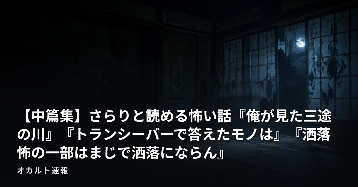 【中篇集】さらりと読める怖い話『俺が見た三途の川』『トランシーバーで答えたモノは』『洒落怖の一部はまじで洒落にならん』