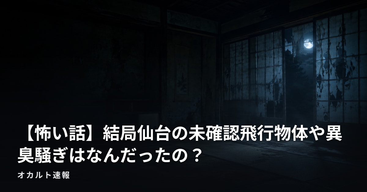 【怖い話】結局仙台の未確認飛行物体や異臭騒ぎはなんだったの？