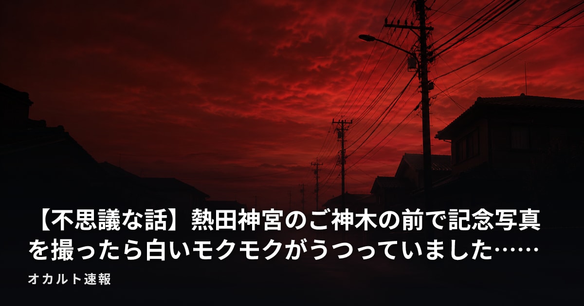 【不思議な話】熱田神宮のご神木の前で記念写真を撮ったら白いモクモクがうつっていました……