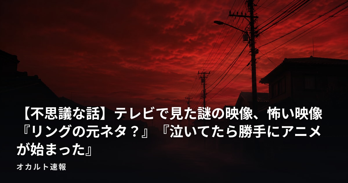 【不思議な話】テレビで見た謎の映像、怖い映像『リングの元ネタ？』『泣いてたら勝手にアニメが始まった』