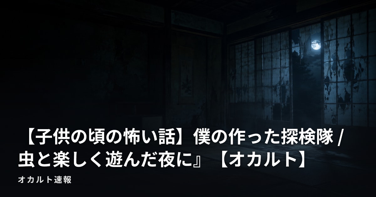 【子供の頃の怖い話】僕の作った探検隊 / 虫と楽しく遊んだ夜に』【オカルト】