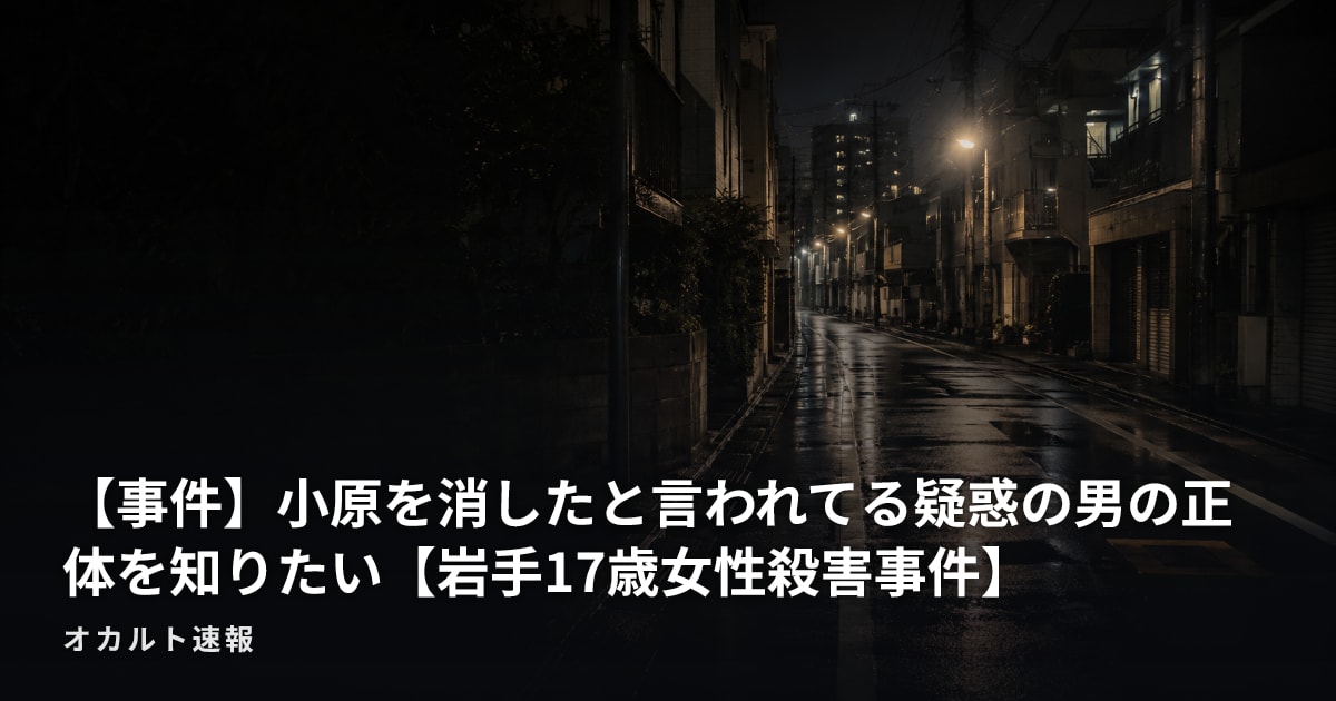 【事件】小原を消したと言われてる疑惑の男の正体を知りたい【岩手17歳女性殺害事件】